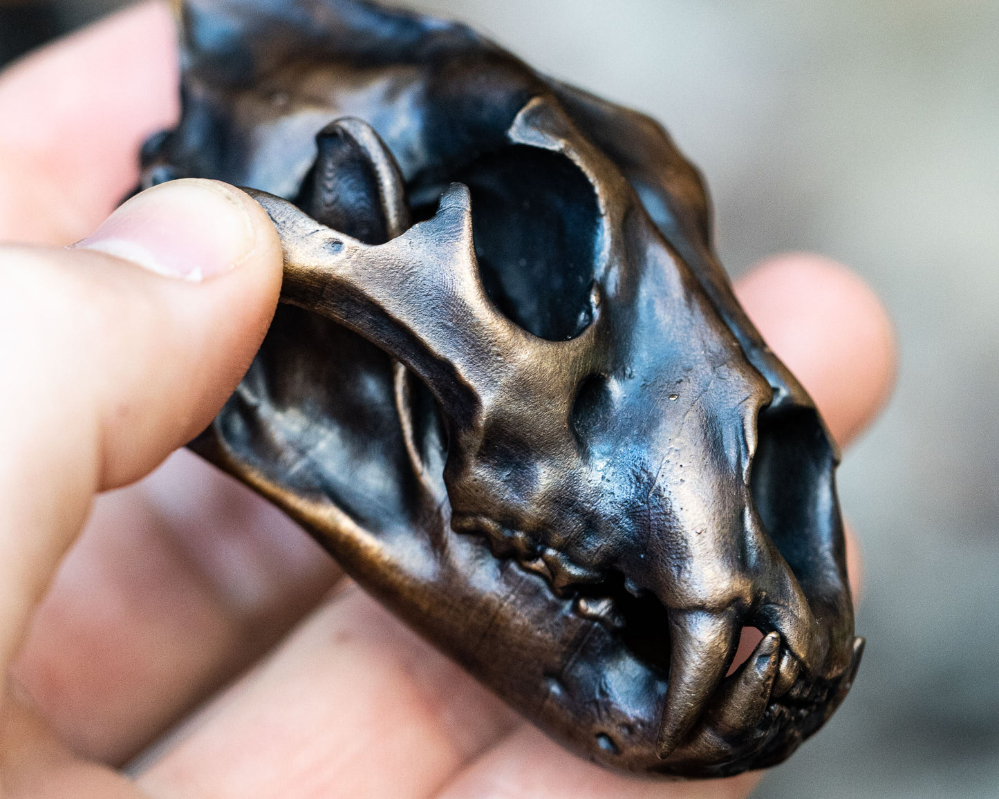 Bronze Skullies - Miniature Replica Lion Skull