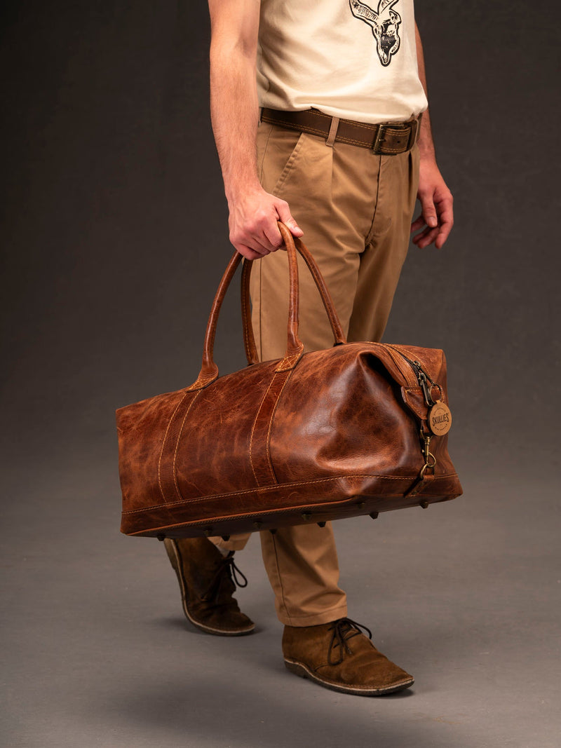 Load image into Gallery viewer, Overnight Bag - Skullies Leather Collections - Skullies
