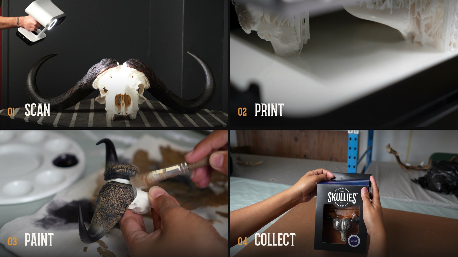 Load video: Skullies promo video: from a real skull to a hand-painted Skullie